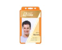 Orange Single-Sided Open Faced ID Card Holders - Portrait (Pack of 100)